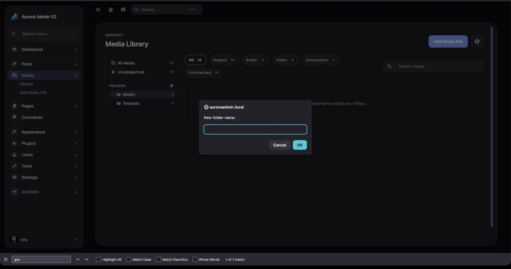 Create a media folder