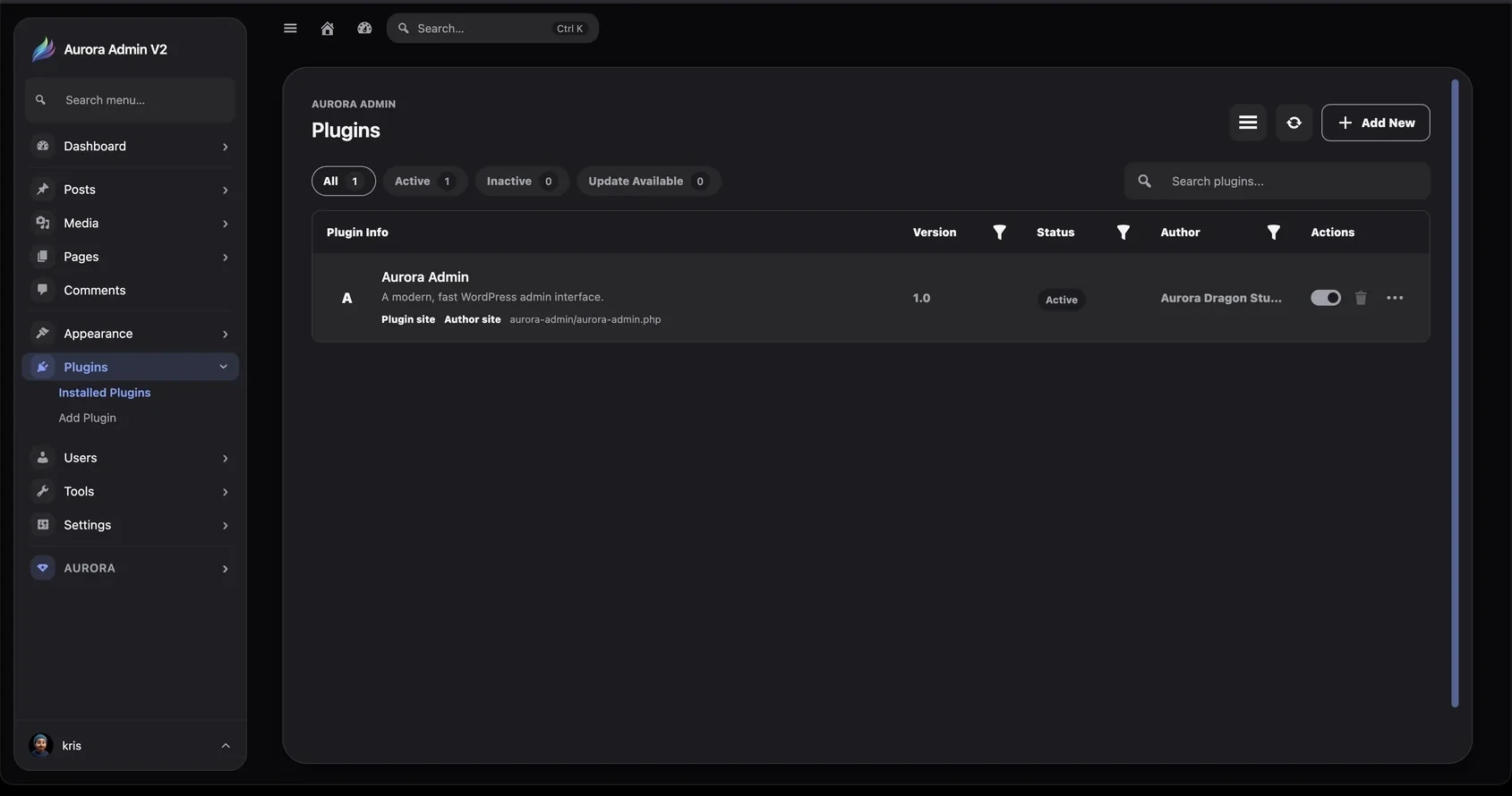 Installed plugins