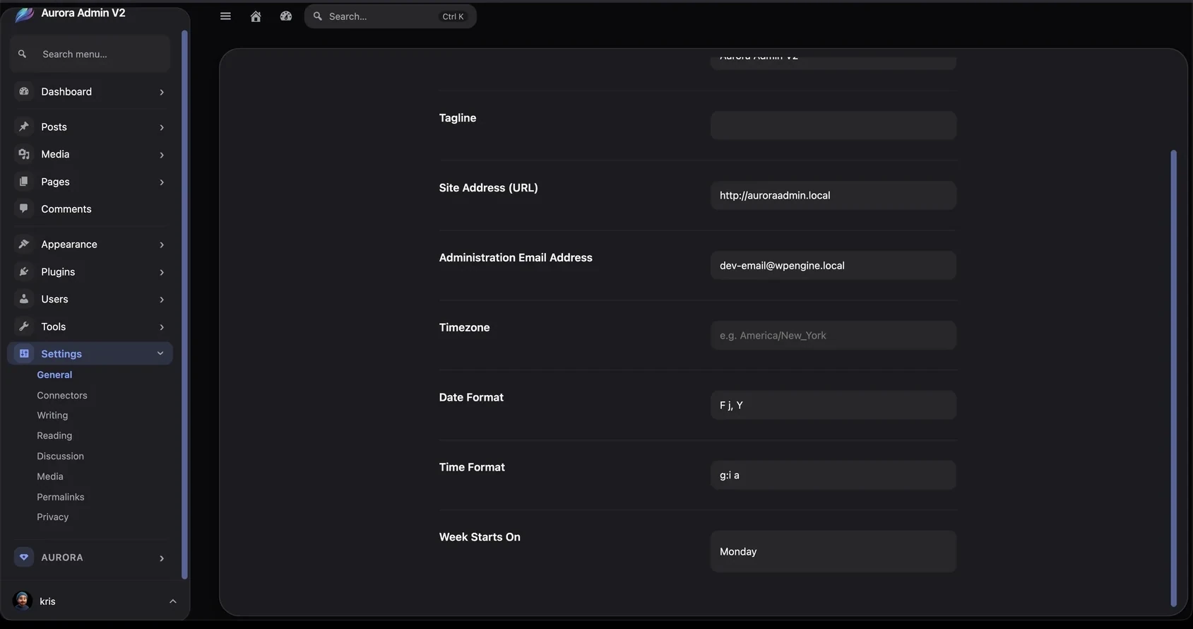 Regional and time settings