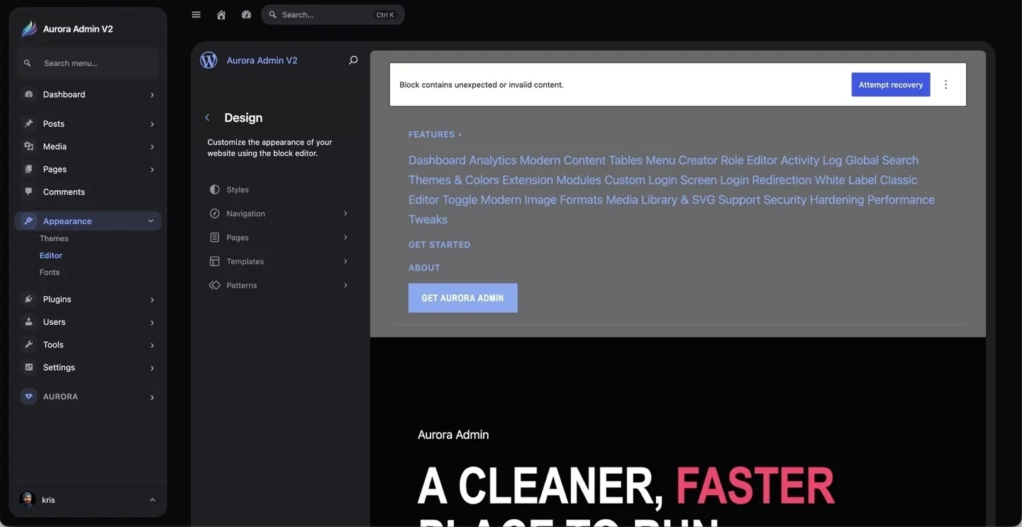 WordPress Site Editor
