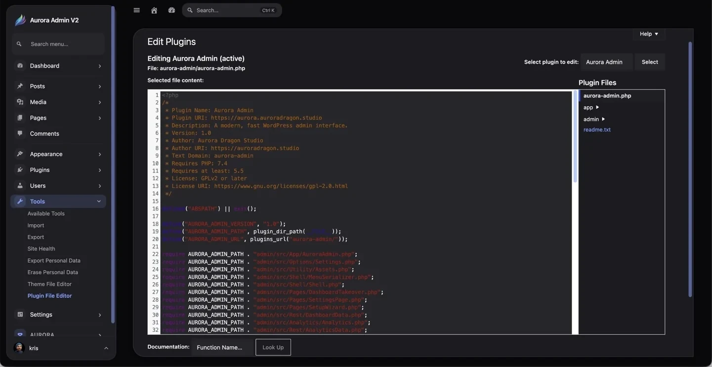 Plugin file editor